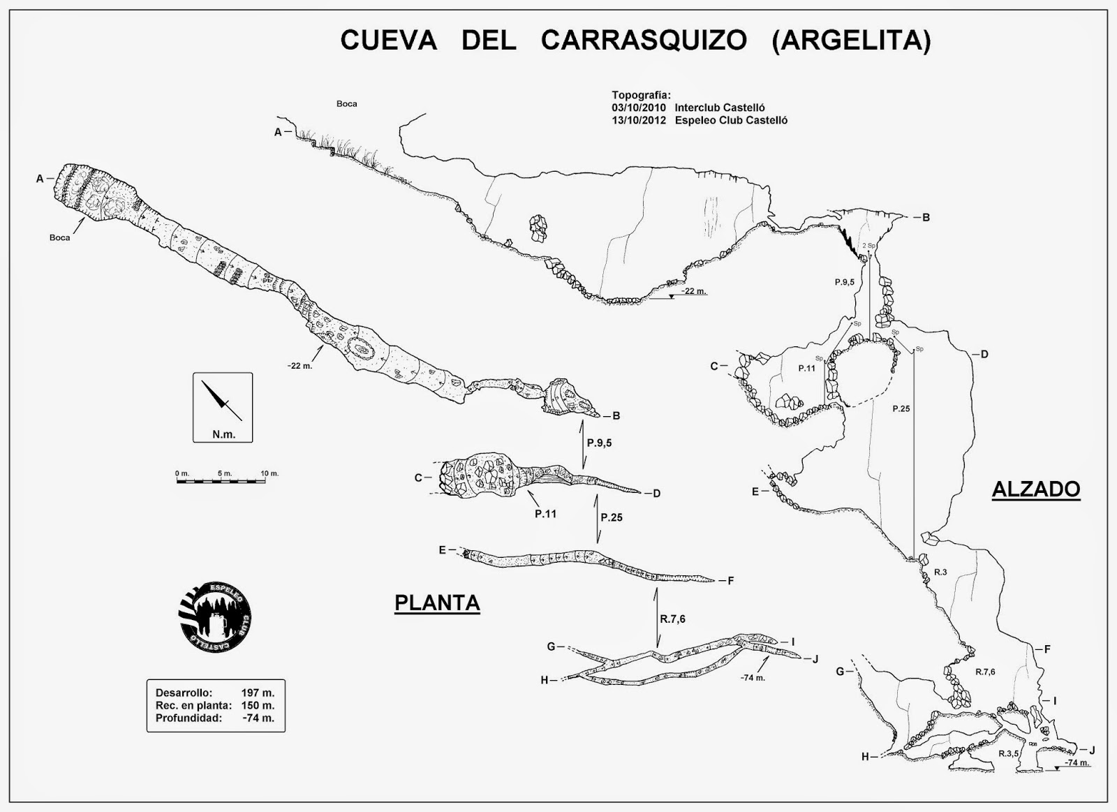 Plano de la cueva, de Cavitats-Subterrànies